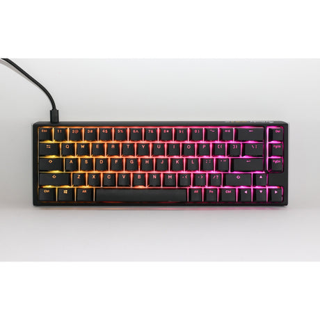 Klawiatura mechaniczna Ducky one 3 classic sf rgb (czarna, układ amerykański (qwerty), wiśniowy mx brązowy, 65%, diody rgb, double-shot pbt, hot-swap, mechanika szarlatanu)