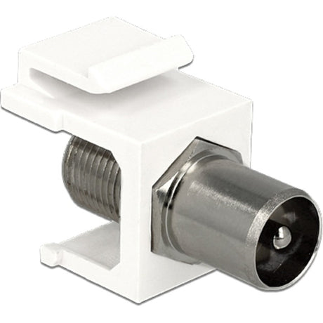 Delock moduł Keystone adapter męski iec > żeński F (biały)