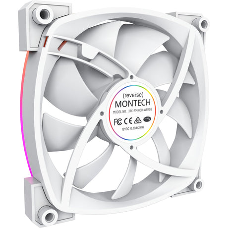 Wentylator obudowy Montech rx140 pwm rgb (biały, 140 x 25 x 140 mm, 3-pin argb)