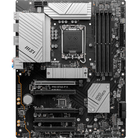 Płyta główna MSI Pro B760-P II z gniazdem 1700 (czarna, RAID, 2,5 GB-LAN, dźwięk, ATX)