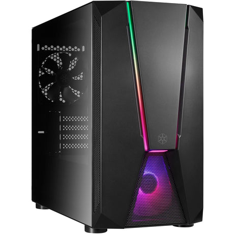 Obudowa midi tower Silverstone sst-fav1mb-pro (czarna | 4x USB-A | RGB | okienko)