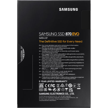 Samsung mz-77e1t0b 870 evo ssd, 1 tb, 2.5, sata3, 6 gb/s, 3d v-nand, 560 550 mb s, 512 mb ddr4