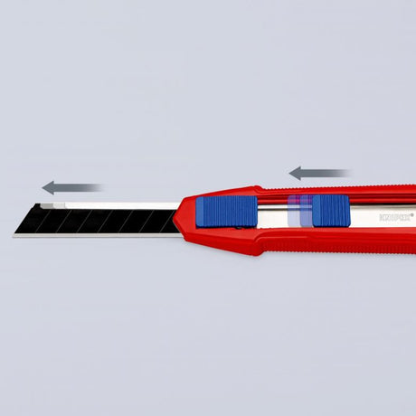 Uniwersalny nóż do cięcia pudełek Knipex Cutix (czerwony niebieski, w zestawie ostrza noża 2)