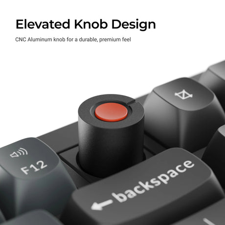 Keychron v6w-d4 8k qmk, przewodowa, niestandardowa klawiatura mechaniczna (czarna, układ amerykański (qwerty), super banana, 100%, diody rgb, double-shot pbt, hot swap, 8k, przycisk)