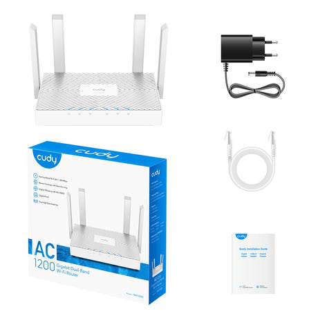 Gigabitowy router Wi-Fi Cudy ac1200 (biały, aplikacja)