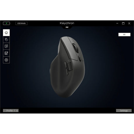 Mysz bezprzewodowa Keychron m6-a1 (czarna, 100 - 26 000 dpi, USB-C Bluetooth 5.1 2,4 GHz)