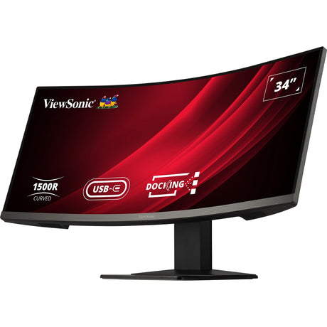 Zakrzywiony monitor dokujący Viewsonic UwQHD z przełącznikiem KVM VG3419C 34 ultrawide (czarny (matowy), 1x HDMI, 1x port wyświetlacza, USB-A, USB-B, USB-C, LAN, audio)