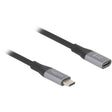 Delock usb-c verlengkabel 40 gbps, pd 3.1, 240 w, 2 meter (zwart grijs)