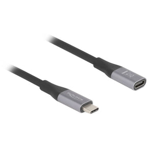 Delock usb-c verlengkabel 40 gbps, pd 3.1, 240 w, 2 meter (zwart grijs)