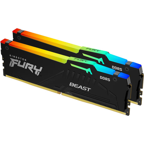 Kingston Fury Beast RGB 64 GB DDR5-5600 (2x 32 GB) RAM (czarny, KF556C36bbe2ak2-64, XMP 3.0, Expo)