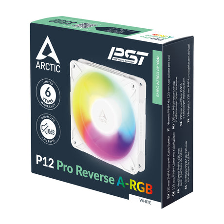 Wentylator obudowy Arctic P12 Pro Reverse a-Rgb (biały, 120 x 120 x 27 mm, pwm)