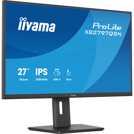 Monitor Iiyama prolite xb2797qsn-b1 27 (czarny, 75 Hz, HDMI, DisplayPort, USB-C, LAN, audio)