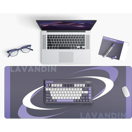 Bezprzewodowa klawiatura mechaniczna Iqunix og80 lavandin (lawenda, układ amerykański (qwerty), wiśniowy mx brązowy, 80% (tkl), możliwość wymiany podczas pracy, pbt, 2,4 GHz | bluetooth 5.1 | usb-c)