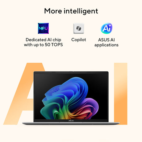 Asus vivobook 14 m1407ga-ly012w 14 copilot+ laptop (srebrny | ryzen ai 7 445 | radeon 840m | 16 GB | 512 GD SSD)