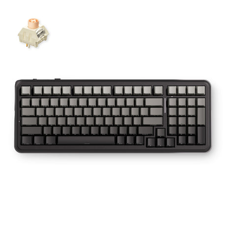 Mchose k99 v3 wireless mechanical keyboard (zwart, us lay-out (qwerty), kailh box icy creamsicle, 99%, rgb, pbt keycaps, hot-swap, 2.4 ghz | bluetooth | usb-c)