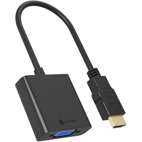Icy box ib-ac502a przejściówka hdmi na vga (czarna)