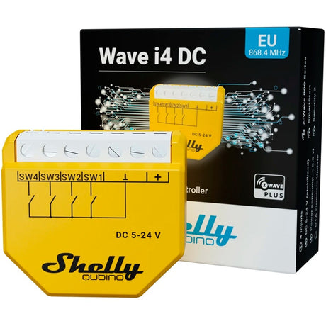 Przełącznik Shelly Qubino Wave i4 DC (żółty)