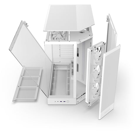 Obudowa midi tower Nzxt h9 flow rgb (biała (matowa) | 2x usb-a | 1x usb-c | rgb | szkło hartowane)