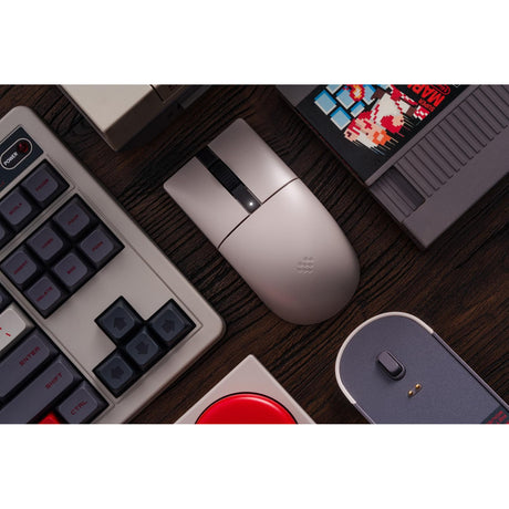 Mysz 8bitdo retro r8 - edycja n (szary czerwony, 50 - 26000 dpi, Bluetooth USB-C 2,4 GHz)