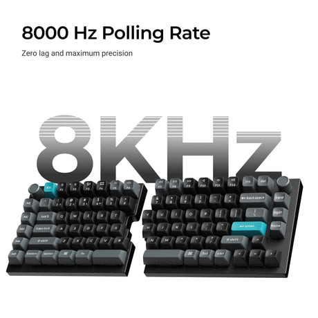 Keychron q11 ultra 8k wireless custom mechanical keyboard (zwart, us lay-out (qwerty), silk pom brown, 100%, rgb leds, ksa double-shot pbt, hot swap, 2.4ghz | bluetooth 5.2 | usb-c)