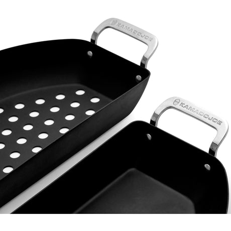 Zestaw patelni Kamado Joe Karbon Steel Half Moon. Patelnia do smażenia