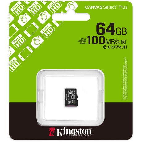 Karta pamięci Kingston Canvas Select Plus 64 GB MicroSDXC (czarna, UHS-I U1, Class 10, V10)