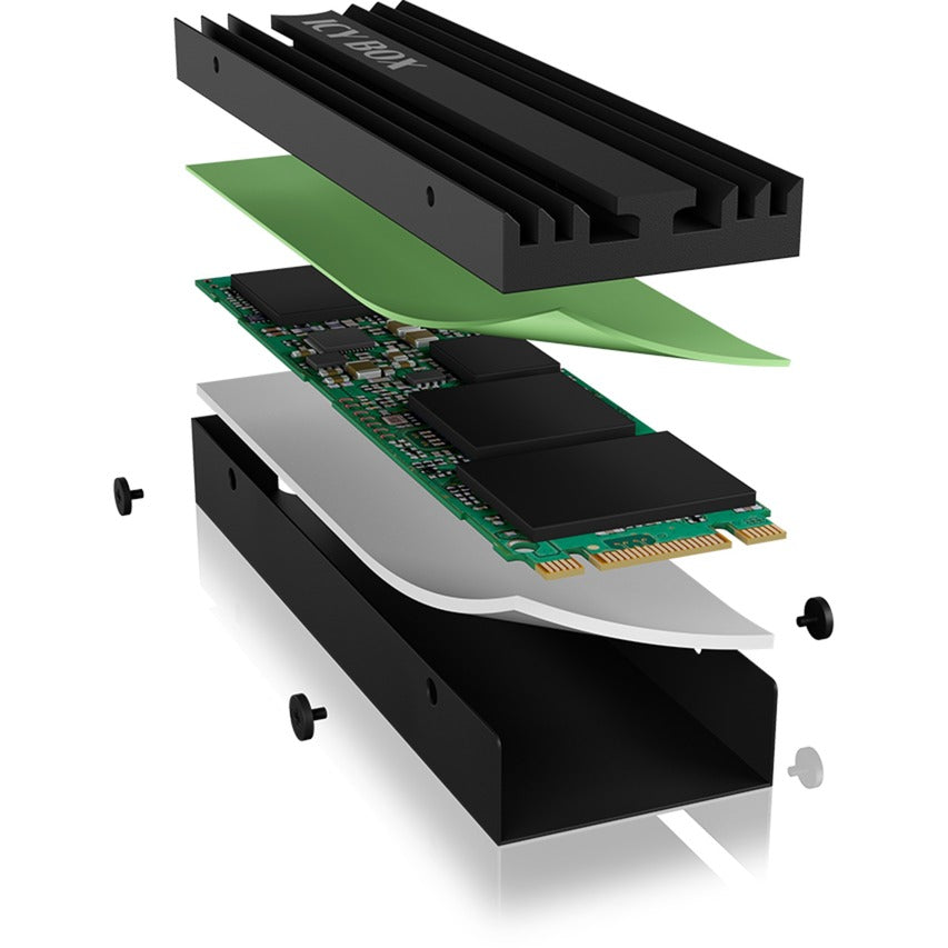 Radiator Icy Box ib-m2hs-ps5 (czarny, radiator m.2 ssd do konsoli Playstation 5)