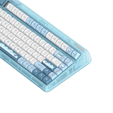 Bezprzewodowa klawiatura mechaniczna Iqunix og80 wintertide (jasnoniebieski, układ amerykański (qwerty), wiśniowy mx czerwony, 80% (tkl), diody led rgb, możliwość wymiany podczas pracy, pbt, 2,4 GHz | bluetooth 5.1 | usb-c)