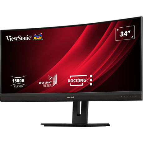 Zakrzywiony monitor dokujący Viewsonic UwQHD VG3456C 34 Ultrawide (czarny (matowy), 2x HDMI, 1x Display Port, USB-A, USB-B, USB-C, LAN, Audio)