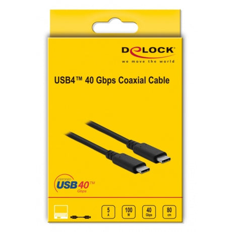 Delock Kabel koncentryczny USB4 40 Gbps (czarny, 0,8 m)