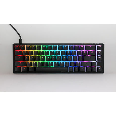 Klawiatura mechaniczna Ducky one 3 classic sf rgb (czarna, układ amerykański (qwerty), wiśniowy mx brązowy, 65%, diody rgb, double-shot pbt, hot-swap, mechanika szarlatanu)
