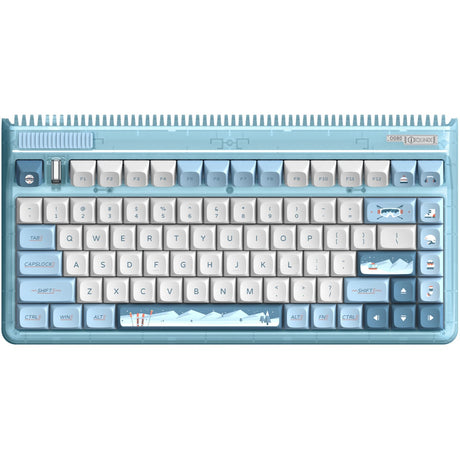 Bezprzewodowa klawiatura mechaniczna Iqunix OG80 wintertide (jasnoniebieski, układ US (QWERTY), Iqunix Moonstone Turbo, 80% (TKL), diody LED RGB, możliwość wymiany podczas pracy, PBT, 2,4 GHz | Bluetooth 5.1 | USB-C)