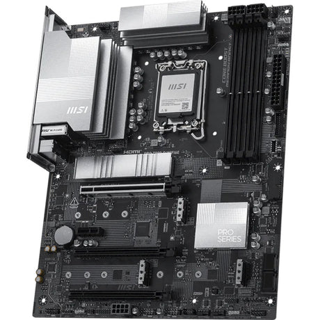 Msi pro z890-p wifi6e socket 1851 moederbord (zwart zilver, 5 gb-lan, wi-fi 6e, bt, sound, atx)