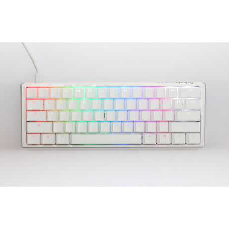 Ducky one 3 klasyczna, czysta biała klawiatura mechaniczna mini rgb (biała, układ amerykański (qwerty), wiśnia mx czerwona, 60%, dioda rgb, podwójny strzał pbt, możliwość wymiany podczas pracy, mechanika szarlatana)