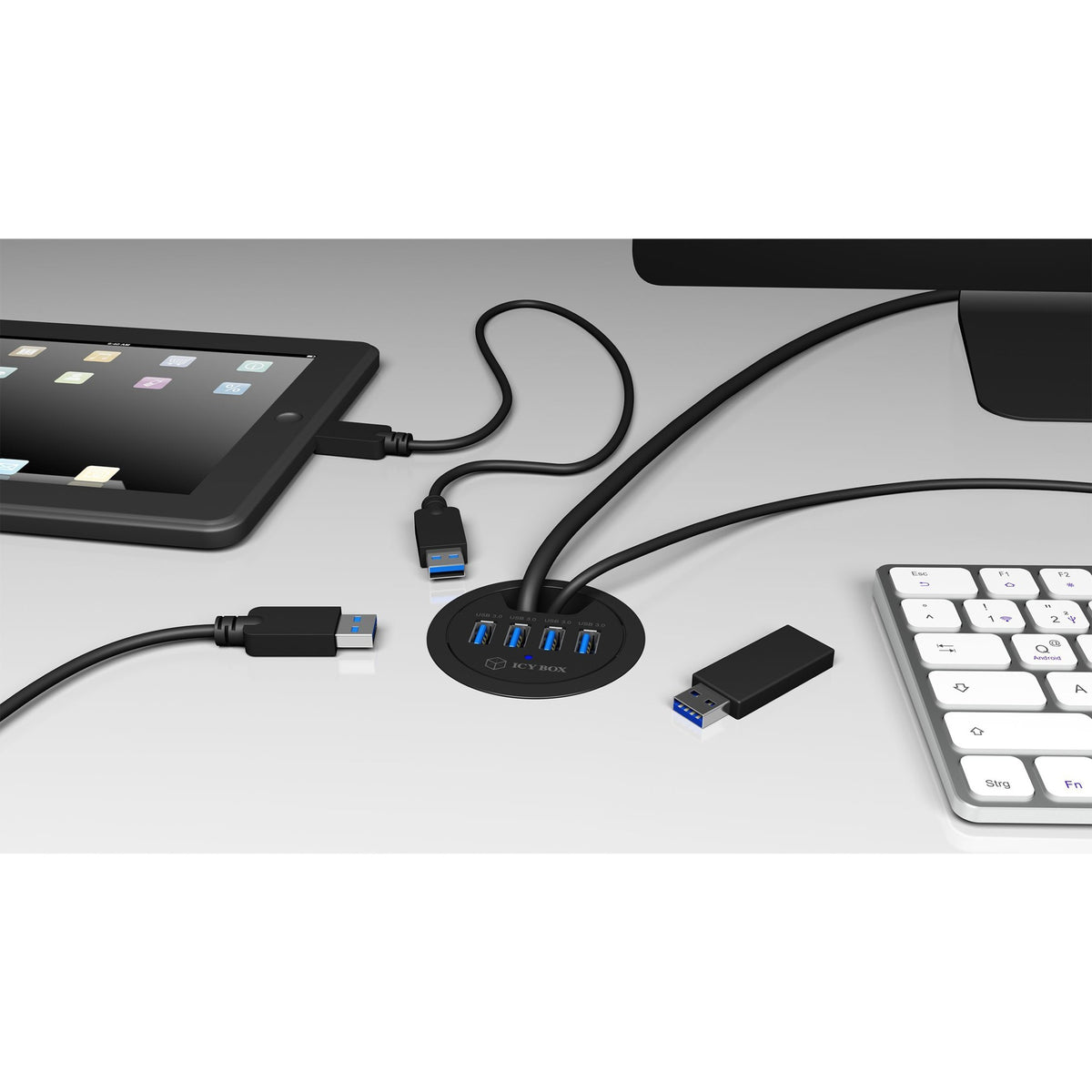 Icy box ib-hub1403 Hub USB (czarny, 4x USB 3.0)