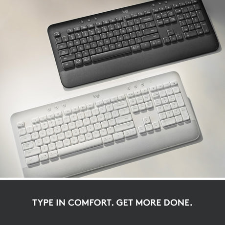 Komfortowa bezprzewodowa klawiatura Logitech K650 (grafit, układ USA-International (QWERTY), 100%)