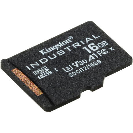 Przemysłowa karta pamięci Kingston microSDHC 16 GB (czarna, klasa 10, UHS-I, U3, V30, A1)