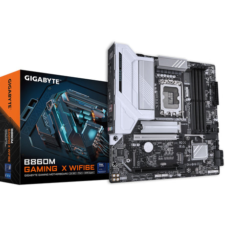 Płyta główna Gigabyte B860M Gaming x WiFi 6E z gniazdem 1851 (RAID, 2,5 GB LAN, WiFi 6E, BT, dźwięk, µATX)