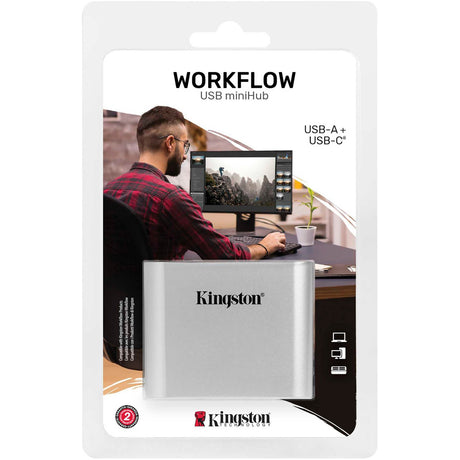 Stacja dokująca Kingston Workflow USB Mini Hub (srebrno-czarna, USB-C, USB-A)