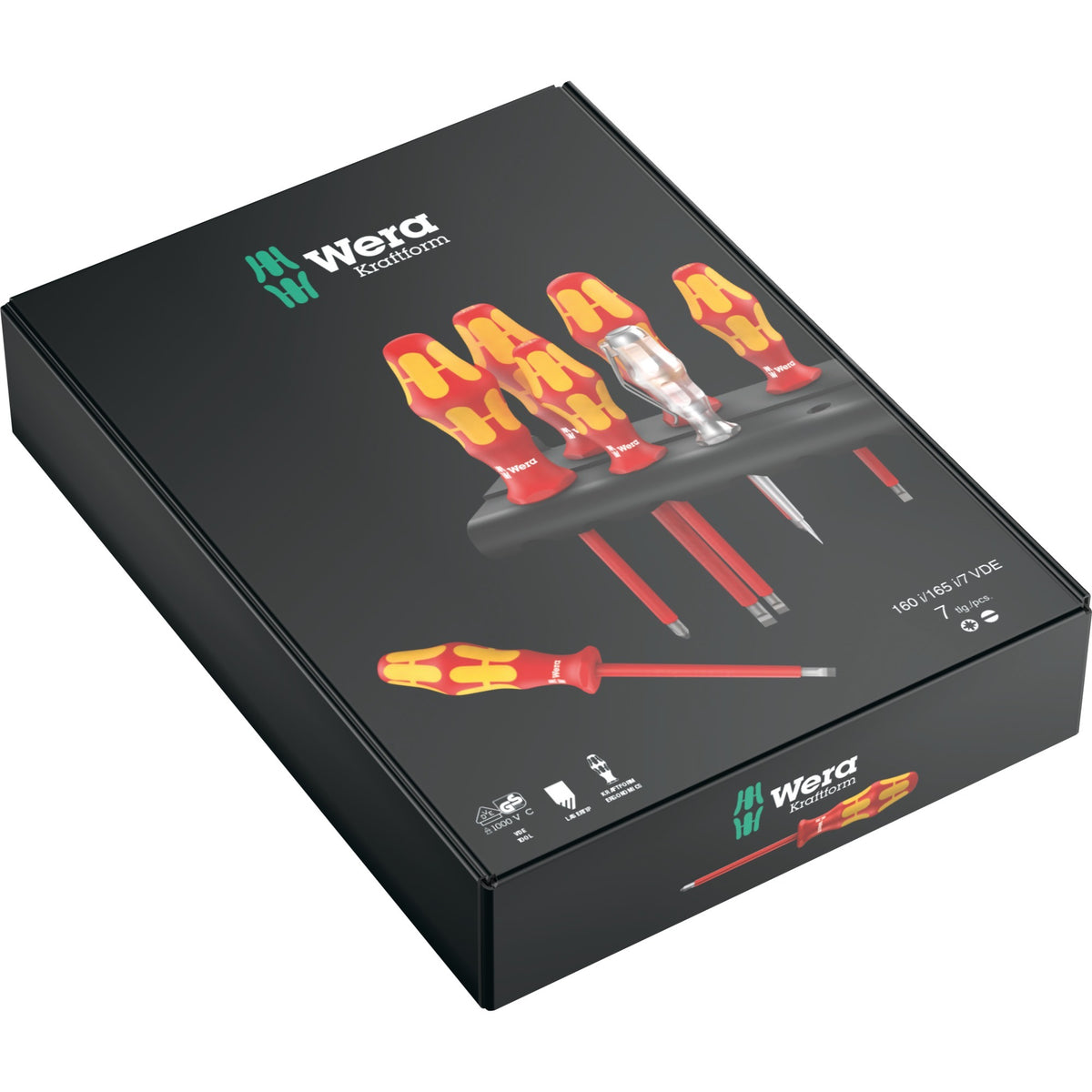 Zestaw wkrętaków Wera 160 i 165 i 7 kraftform plus seria 100 + tester napięcia + uchwyt, 7-częściowy - 1 szt. - 05006148001