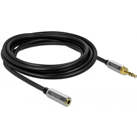 Delock kabel przedłużający z wtyczką stereo jack 3,5 mm 3-pin męski > żeński (czarny, 2 metry)