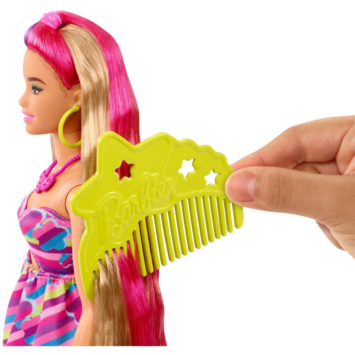 Lalka Barbie z całkowicie włosowymi włosami