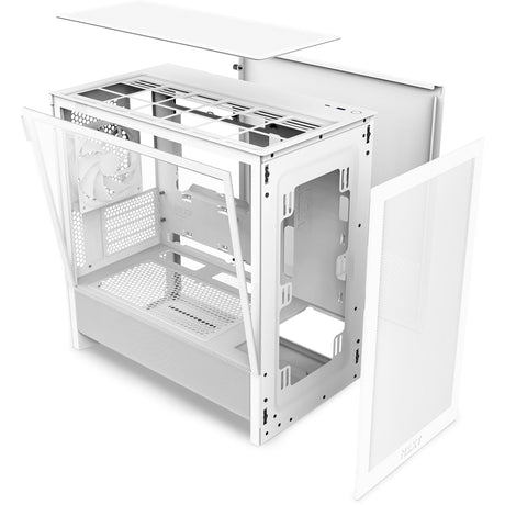 Obudowa midi tower Nzxt h3 flow (biała (matowa) | 1x USB-A | 1x USB-C | szkło hartowane)