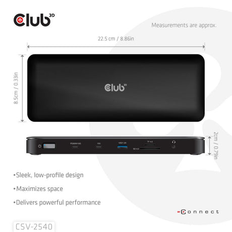 Stacja dokująca z czterema wyświetlaczami Club 3D 14-1 USB-C (czarna)