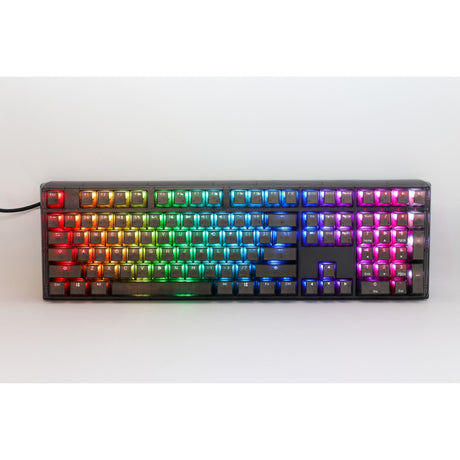 Klawiatura mechaniczna Ducky one 3 aura rgb (czarna, układ us (qwerty), wiśniowy mx brązowy, 100%, abs double shot, hot swap)