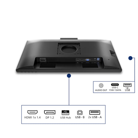 Philips 24b2n3200jh 00 23.8 monitor (zwart, 1x displayport, 1x hdmi, 1x vga, 4x usb-a, 120 hz, webcam)