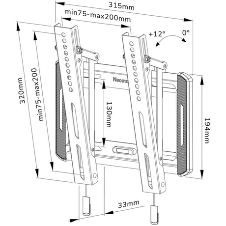 Neomounts WL35-550BL12 Uchwyt ścienny do telewizora Uchwyt ścienny (czarny)