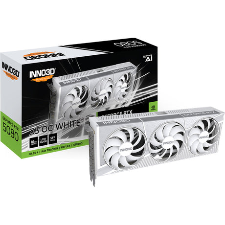 Inno3d n50803-16d7x-17605211 geforce rtx 5080 x3 oc biały, atx, 16 gb, gddr7, 256-bit, pcie 5, 360w