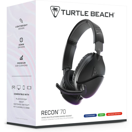 Zestaw słuchawkowy do gier nausznych Turtle Beach Ear Force Recon 70p (2024) (czarny, PS4, PS5, Xbox Series X|s, Xbox One, Switch, PC, Mobile)