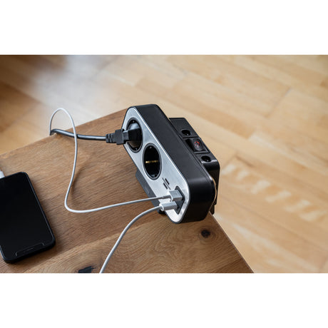 Brennerstuhl ®estilo listwa zasilająca duplex z włącznikiem i USB-C (listwa zasilająca z zasilaniem USB-C do szybkiego ładowania, 1x USB-C i 1x USB-A, 10x gniazda, kabel 2m)